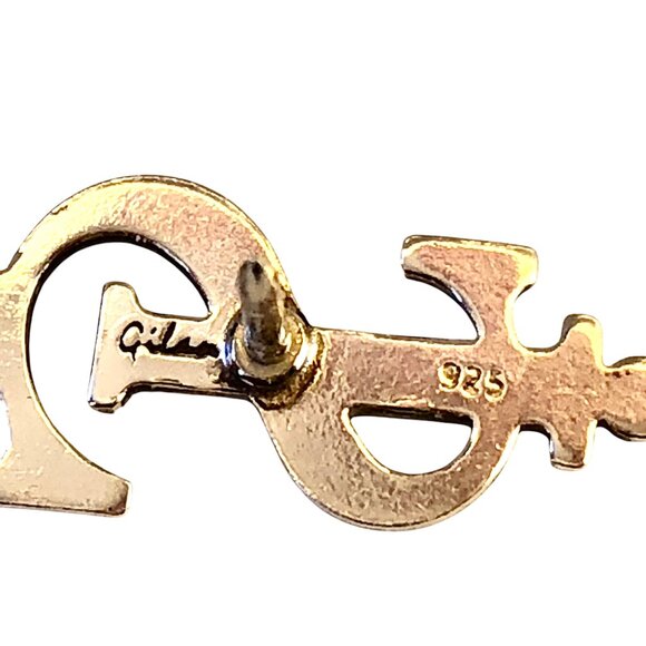 Vintage Sterling Silver Dollar Sign Push Pin Brooch Tie Tack Money Signed Tiny - Picture 8 of 12